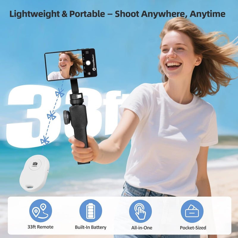 OmniMaster 4K30FPS Rear Camera Selfie Monitor for iPhone & Android, Magnetic Screen with 33ft Bluetooth Remote, USB-C/Lightning — Perfect for Travel Vlogs, TikTok & Live Streaming - Image 5
